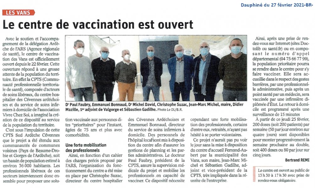 Centre de vaccination Les Vans