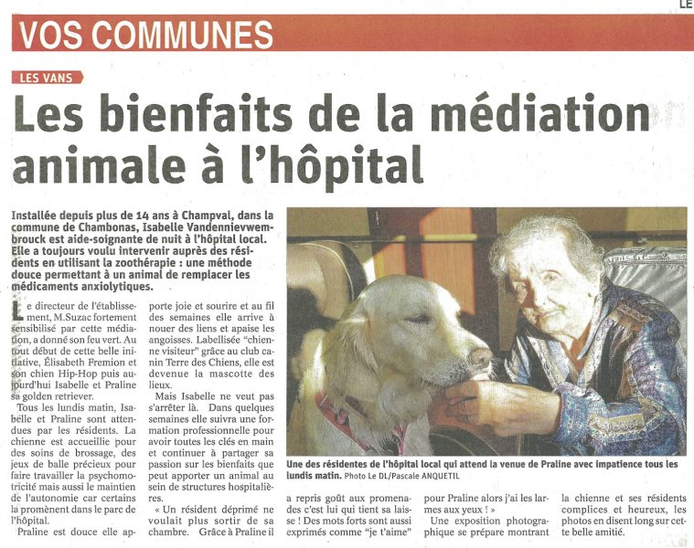 La médiation animale à l'hôpital