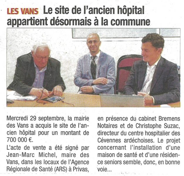 Vente de l'ancien hôpital