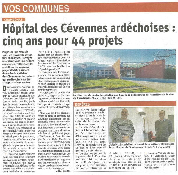 Article du Dauphiné 27 janvier 2022