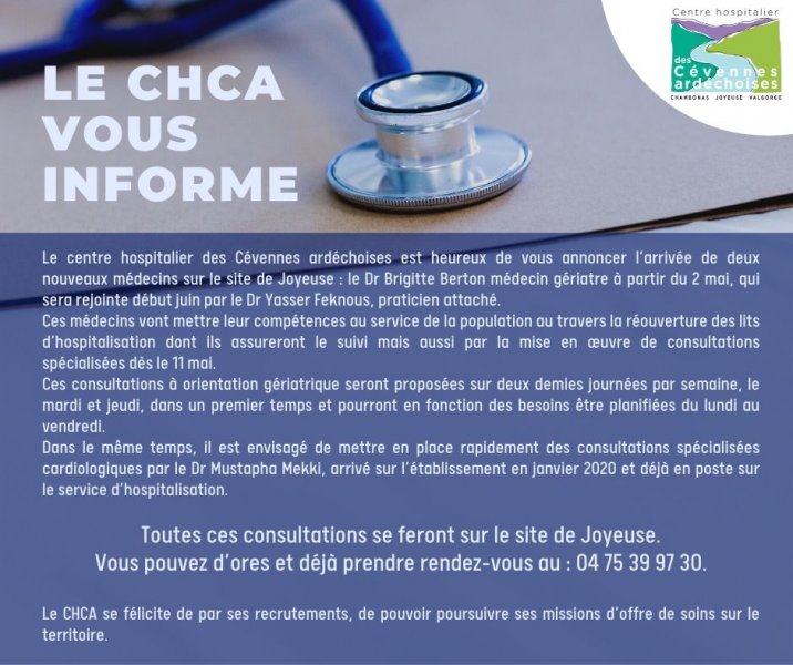 L'arrivée de deux nouveaux médecins