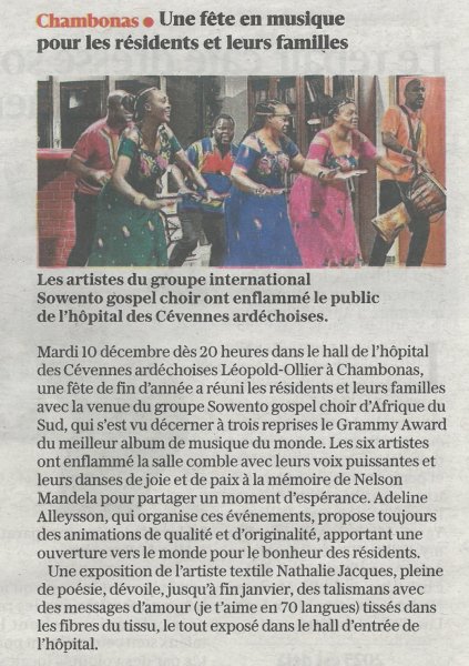 Soweto gospel choir à l'EHPAD
