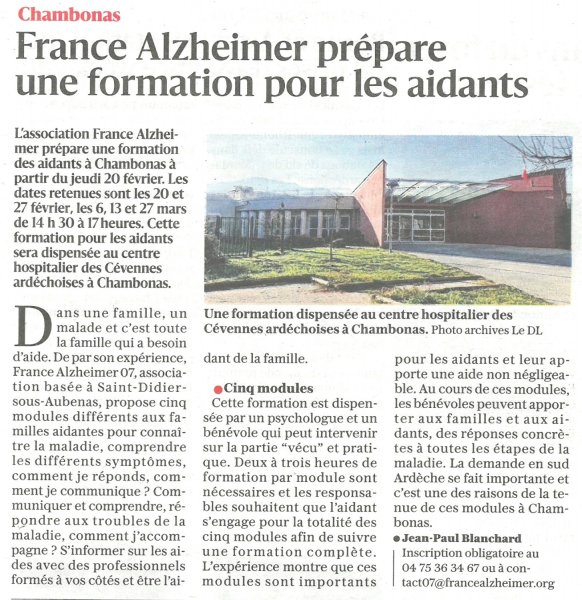 Formation pour les aidants