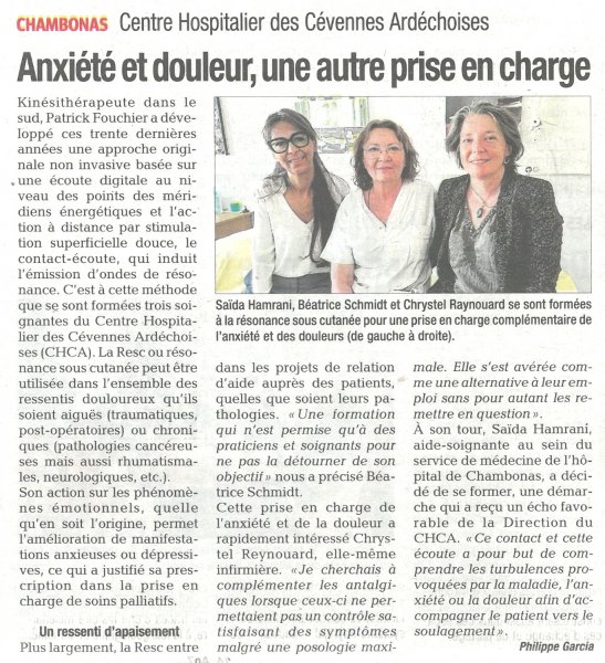 Résonance sou cutanée (RESC) au CHCA